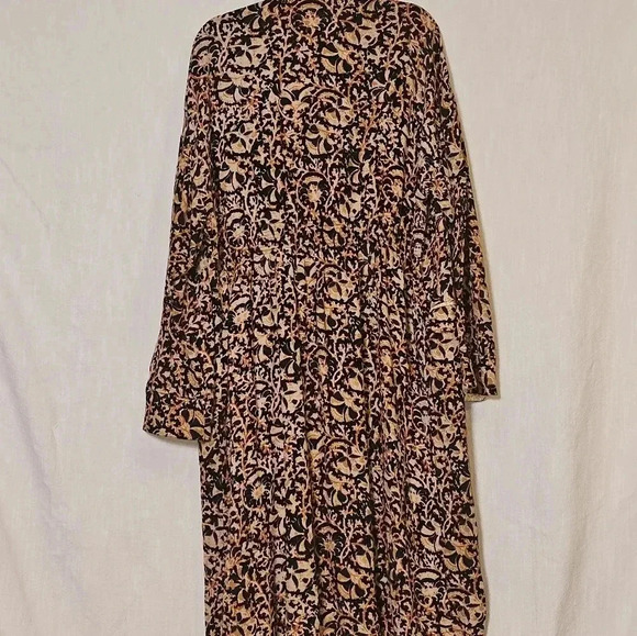 Free People Wild Nights Boho Animal Trim Floral Maxi Duster SZ S - Picture 7 of 14